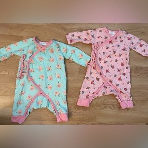 Angel dear kimono wrap floral pink and mint